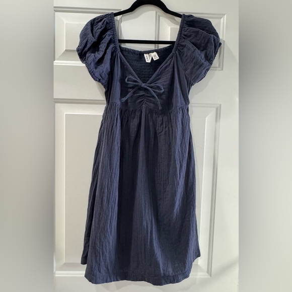 Roxy Juniors Cotton Clearwater Cove A-Line Mini Dress Blue Size Medium Cotton - Picture 13 of 16